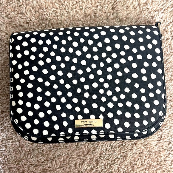 Kate Spade crossbody (large)- black with white polka dots - Picture 2 of 7